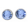 Ohrstecker Mini Silber plated . Crystal Lt. Saphire . 5mm