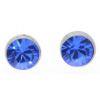 Ohrstecker Mini Silber plated . Crystal Saphire . 5mm