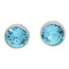 Ohrstecker Mini Silber plated . Crystal Lt. Turquoise . 5mm