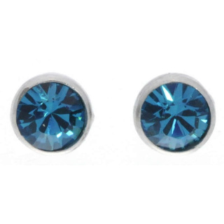 Ohrstecker Mini Silber plated . Crystal Indicolite . 5mm