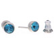 Ohrstecker Mini Silber plated . Crystal Indicolite . 5mm