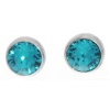 Ohrstecker Mini Silber plated . Crystal Blue Zircon . 5mm