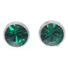 Ohrstecker Mini Silber plated . Crystal Emerald . 5mm