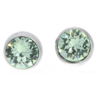 Ohrstecker Mini Silber plated . Crystal Chrysolite . 5mm