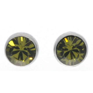 Ohrstecker Mini Silber plated . Crystal Khaki . 5mm