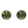 Ohrstecker Mini Silber plated . Crystal Khaki . 5mm