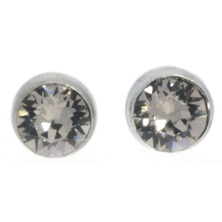 Ohrstecker Mini Silber plated . Crystal Greige . 5mm