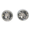 Ohrstecker Mini Silber plated . Crystal Greige . 5mm