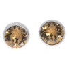 Ohrstecker Mini Silber plated . Crystal Lt. Smoked Topaz . 5mm