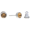Ohrstecker Mini Silber plated . Crystal Lt. Smoked Topaz . 5mm