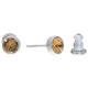 Ohrstecker Mini Silber plated . Crystal Lt. Smoked Topaz . 5mm