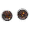 Ohrstecker Mini Silber plated . Crystal Smoked Topaz . 5mm