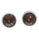 Ohrstecker Mini Silber plated . Crystal Smoked Topaz . 5mm