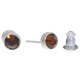 Ohrstecker Mini Silber plated . Crystal Smoked Topaz . 5mm
