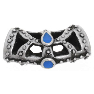Bead Bogen Antiksilber . Emailie Blau glänzend