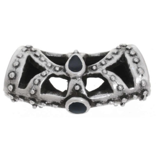 Bead Bogen Antiksilber . Emailie Schwarz glänzend