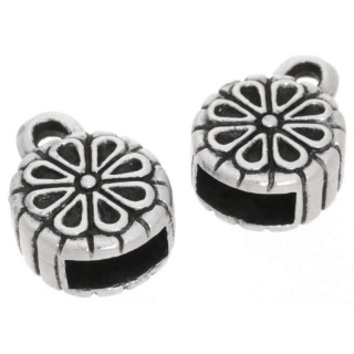 Endkappe Blume Set Antiksilber