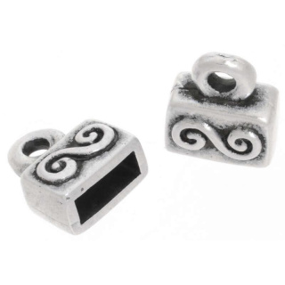 Endkappe Quader Set Antiksilber
