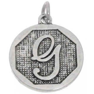 Charme Medaillon Buchstabe G Antiksilber
