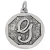Charme Medaillon Buchstabe G Antiksilber