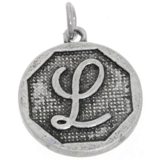 Charme Medaillon Buchstabe L Antiksilber