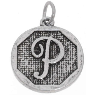Charme Medaillon Buchstabe P Antiksilber
