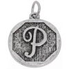 Charme Medaillon Buchstabe P Antiksilber