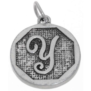 Charme Medaillon Buchstabe Y Antiksilber