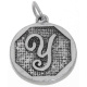 Charme Medaillon Buchstabe Y Antiksilber