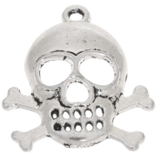 Charme Totenkopf Antiksilber