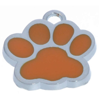 Charme Hundepfote Silber . Emailie Orange