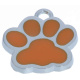 Charme Hundepfote Silber . Emailie Orange