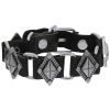 Lederarmband Schwarz aus Rindsleder mit Metallverzierung...