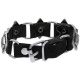Lederarmband Schwarz aus Rindsleder mit Metallverzierung Raute