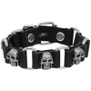 Lederarmband Schwarz aus Rindsleder mit Metallverzierung...