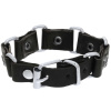 Lederarmband Schwarz aus Rindsleder mit Metallverzierung...