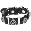 Lederarmband Schwarz aus Rindsleder mit Metallverzierung...