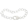 Armband Gliederkette mit Karabinerverschluss Herz Silber