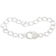 Armband Gliederkette mit Karabinerverschluss Herz Silber