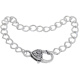 Armband Gliederkette mit Karabinerverschluss Herz Antiksilber
