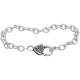 Armband Gliederkette mit Karabinerverschluss Herz Antiksilber
