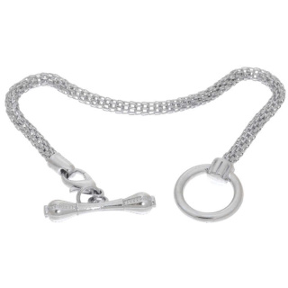 Armband Netzkette mit Knebelverschluss Antiksilber