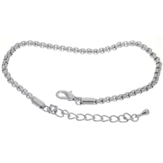 Armband Erbsenkette mit Karabinerverschluss Silber