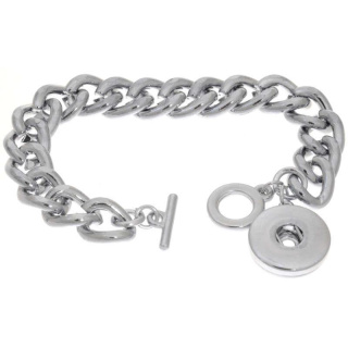 Armband Gliederkette mit Knebelverschluss Silber