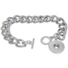 Armband Gliederkette mit Knebelverschluss Silber