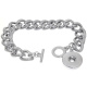 Armband Gliederkette mit Knebelverschluss Silber