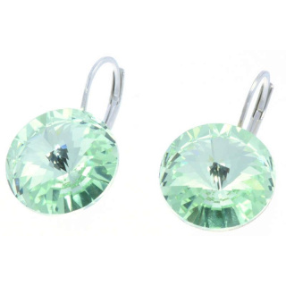 Ohrhänger Hook Silber plated . Crystal Chrysolite . 14mm