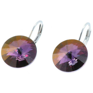 Ohrhänger Hook Silber plated . Crystal Lt. Amethyst . 14mm