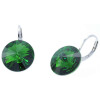 Ohrhänger Hook Silber plated . Crystal Moos Green