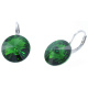 Ohrhänger Hook Silber plated . Crystal Moos Green . 14mm